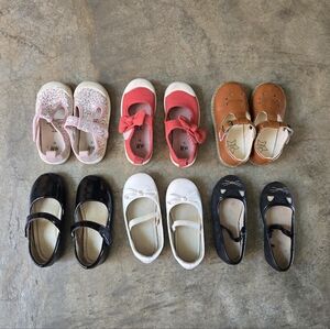 Girls Shoes Lot Maryjanes 6 Pairs 2-3 Year Old Mixed Sizes 7 8 23 24 25